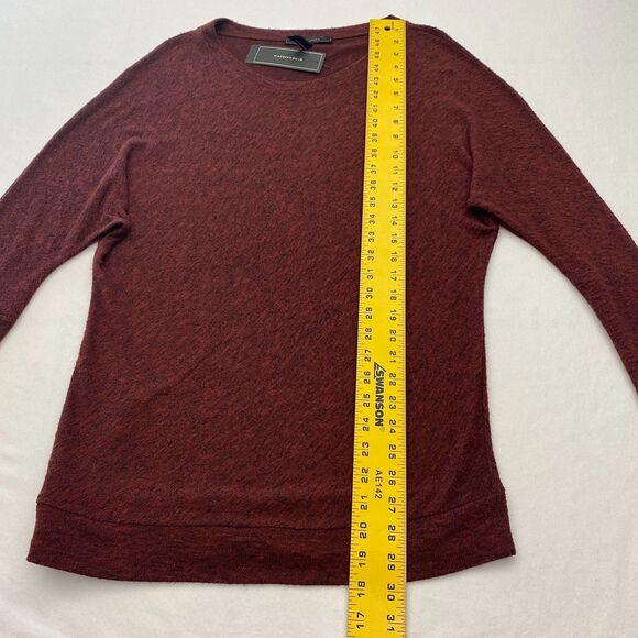 BCBGMaxAzria Sweater Burgundy Dolman Sleeve Pullover Lightweight Womens Medium - Picture 7 of 10